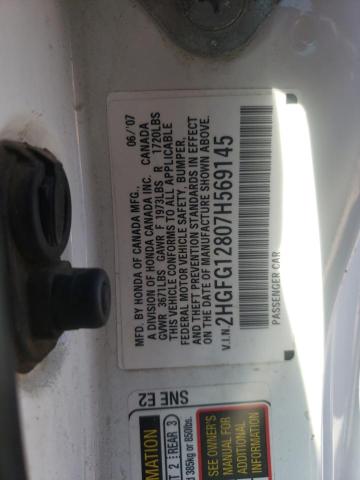 Photo 11 VIN: 2HGFG12807H569145 - HONDA CIVIC 