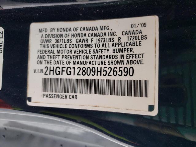 Photo 12 VIN: 2HGFG12809H526590 - HONDA CIVIC EX 