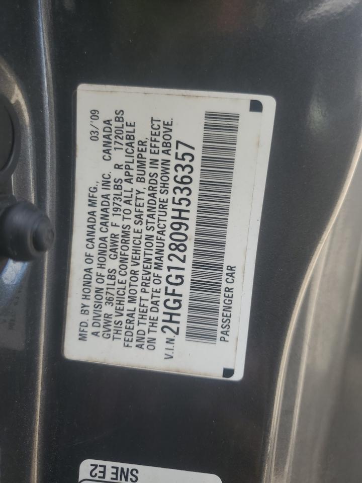 Photo 11 VIN: 2HGFG12809H536357 - HONDA CIVIC 