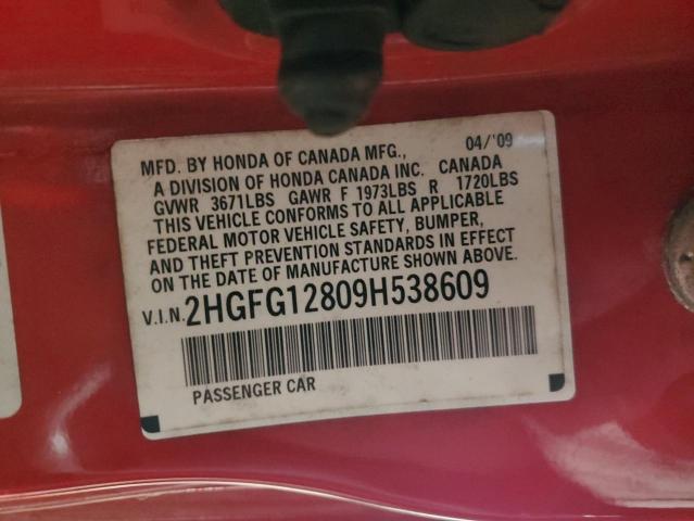 Photo 11 VIN: 2HGFG12809H538609 - HONDA CIVIC EX 