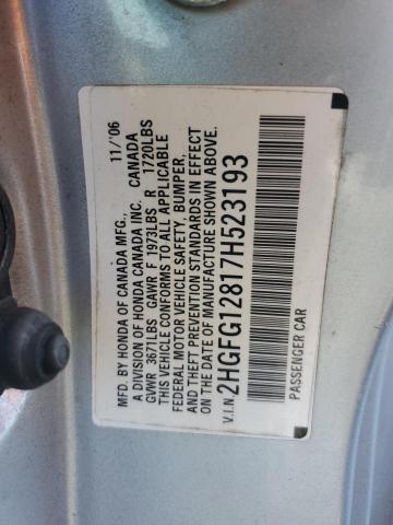 Photo 11 VIN: 2HGFG12817H523193 - HONDA CIVIC 