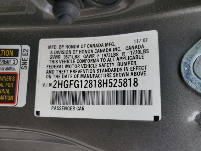 Photo 11 VIN: 2HGFG12818H525818 - HONDA CIVIC 