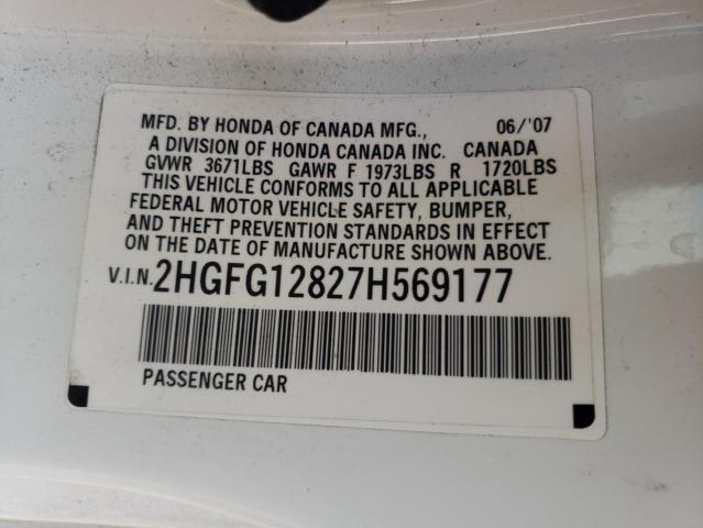 Photo 11 VIN: 2HGFG12827H569177 - HONDA CIVIC EX 