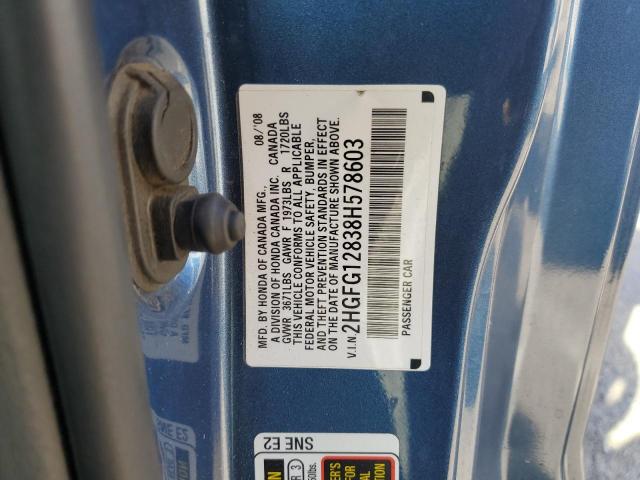 Photo 11 VIN: 2HGFG12838H578603 - HONDA CIVIC EX 