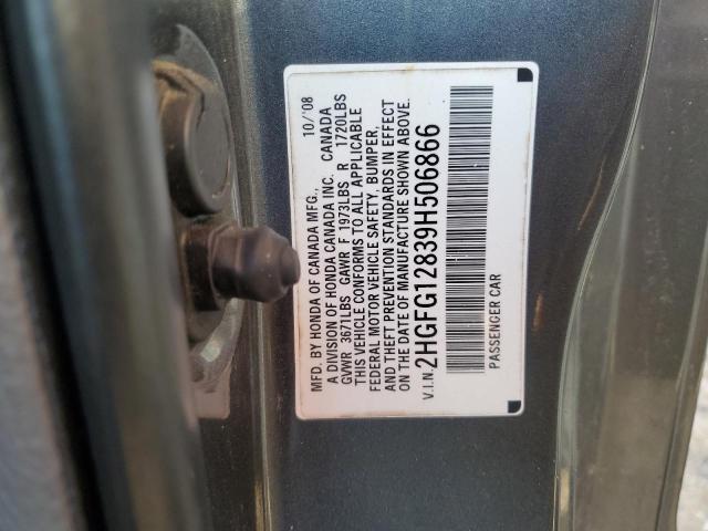 Photo 11 VIN: 2HGFG12839H506866 - HONDA CIVIC 