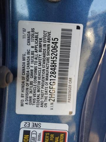 Photo 11 VIN: 2HGFG12848H520645 - HONDA CIVIC 