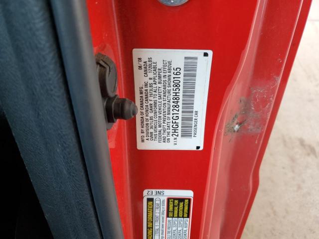 Photo 11 VIN: 2HGFG12848H580165 - HONDA CIVIC 