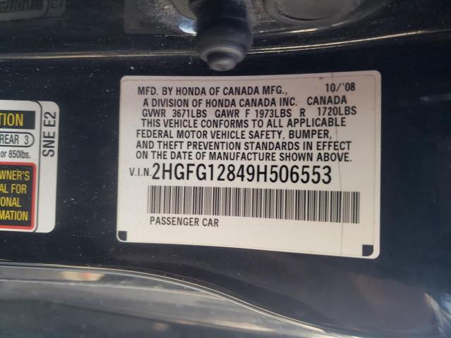 Photo 9 VIN: 2HGFG12849H506553 - HONDA CIVIC EX 