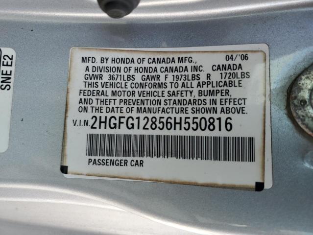 Photo 11 VIN: 2HGFG12856H550816 - HONDA CIVIC 