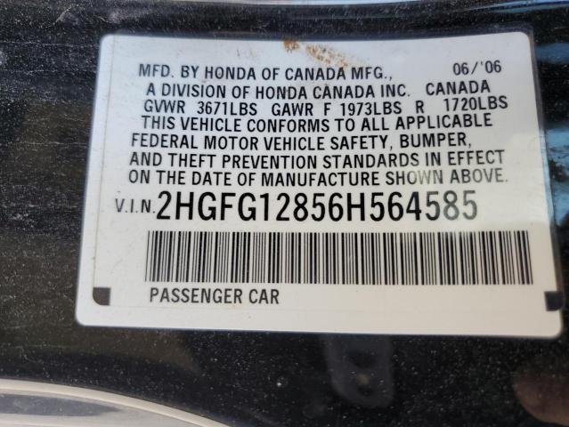 Photo 11 VIN: 2HGFG12856H564585 - HONDA CIVIC 