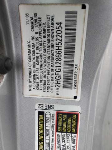 Photo 11 VIN: 2HGFG12866H522054 - HONDA CIVIC 