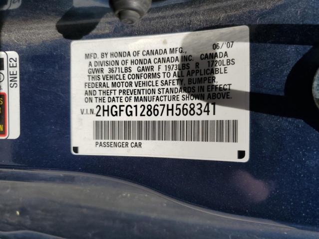 Photo 11 VIN: 2HGFG12867H568341 - HONDA CIVIC 