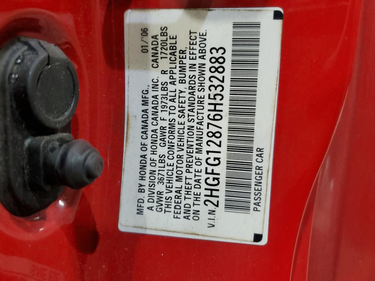 Photo 11 VIN: 2HGFG12876H532883 - HONDA CIVIC 