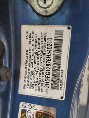 Photo 12 VIN: 2HGFG12876H540210 - HONDA CIVIC EX 