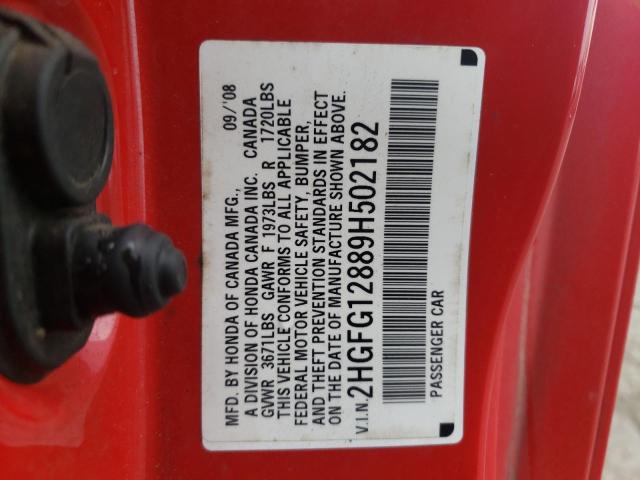 Photo 11 VIN: 2HGFG12889H502182 - HONDA CIVIC 