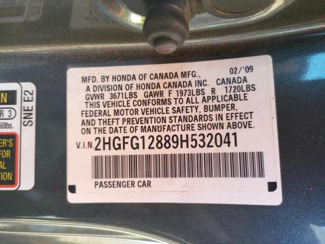 Photo 9 VIN: 2HGFG12889H532041 - HONDA CIVIC EX 