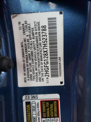 Photo 11 VIN: 2HGFG128X7H523788 - HONDA CIVIC 