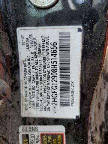 Photo 11 VIN: 2HGFG12908H514656 - HONDA CIVIC EXL 