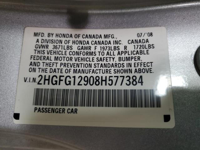 Photo 11 VIN: 2HGFG12908H577384 - HONDA CIVIC 