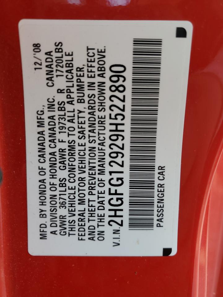 Photo 11 VIN: 2HGFG12929H522890 - HONDA CIVIC 