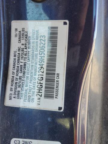 Photo 11 VIN: 2HGFG12949H506223 - HONDA CIVIC 