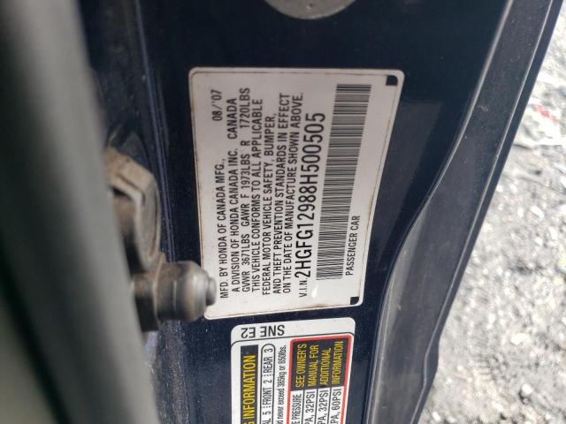 Photo 11 VIN: 2HGFG12988H500505 - HONDA CIVIC EXL 