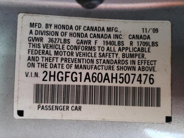 Photo 11 VIN: 2HGFG1A60AH507476 - HONDA CIVIC LX 