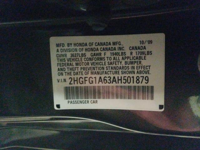 Photo 9 VIN: 2HGFG1A63AH501879 - HONDA CIVIC LX 