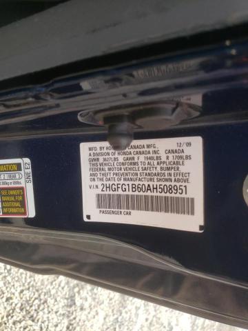 Photo 9 VIN: 2HGFG1B60AH508951 - HONDA CIVIC LX 