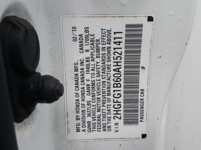 Photo 9 VIN: 2HGFG1B60AH521411 - HONDA CIVIC LX 