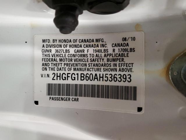 Photo 11 VIN: 2HGFG1B60AH536393 - HONDA CIVIC LX 