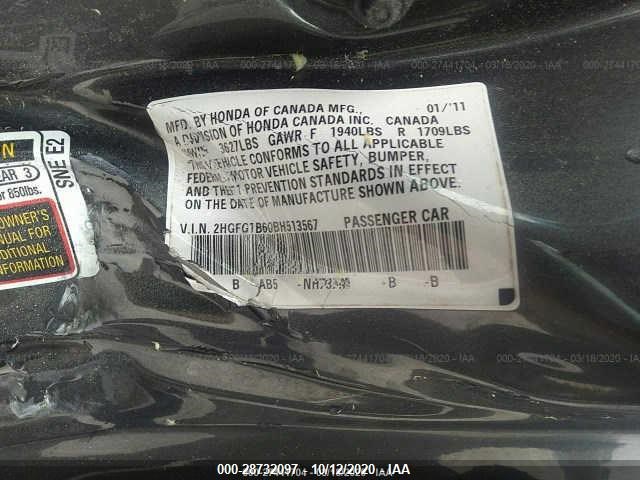 Photo 8 VIN: 2HGFG1B60BH513567 - HONDA CIVIC CPE 