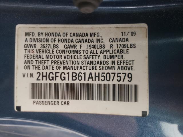 Photo 9 VIN: 2HGFG1B61AH507579 - HONDA CIVIC LX 