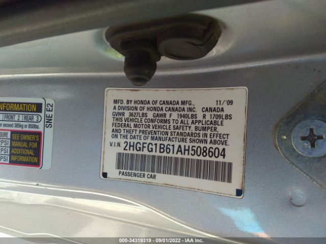 Photo 8 VIN: 2HGFG1B61AH508604 - HONDA CIVIC 