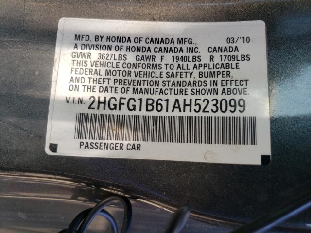 Photo 9 VIN: 2HGFG1B61AH523099 - HONDA CIVIC LX 