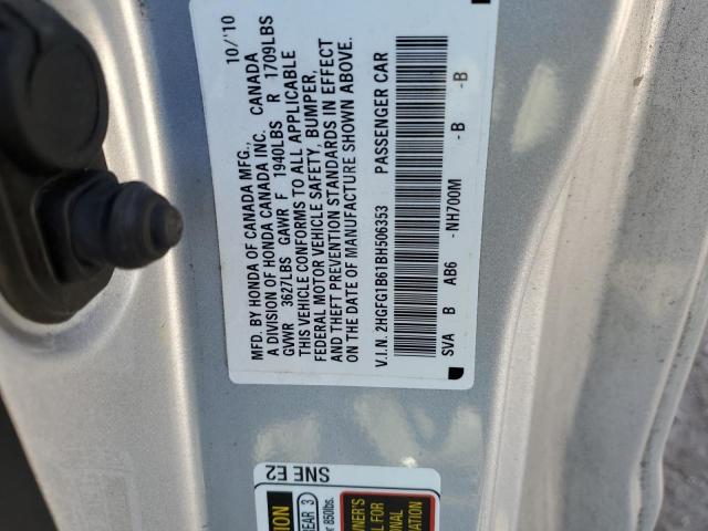 Photo 11 VIN: 2HGFG1B61BH506353 - HONDA CIVIC LX 