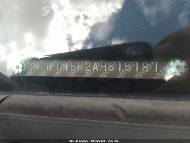 Photo 8 VIN: 2HGFG1B62AH515187 - HONDA CIVIC CPE 