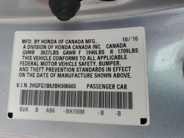 Photo 11 VIN: 2HGFG1B62BH506605 - HONDA CIVIC LX 