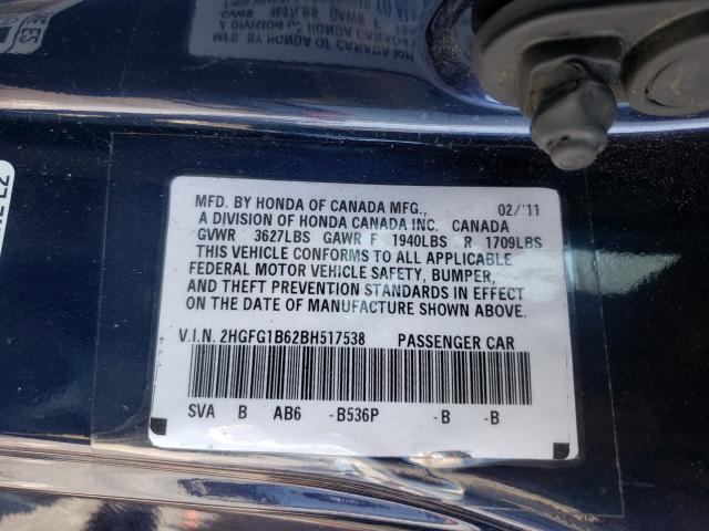 Photo 9 VIN: 2HGFG1B62BH517538 - HONDA CIVIC LX 