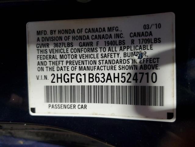 Photo 11 VIN: 2HGFG1B63AH524710 - HONDA CIVIC 