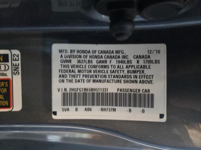 Photo 9 VIN: 2HGFG1B65BH511331 - HONDA CIVIC LX 