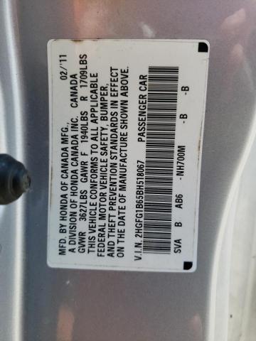 Photo 9 VIN: 2HGFG1B65BH518067 - HONDA CIVIC LX 