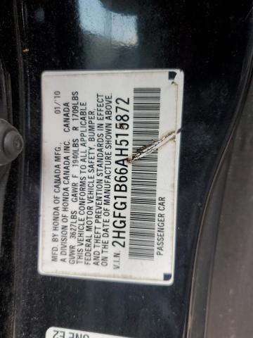 Photo 11 VIN: 2HGFG1B66AH515872 - HONDA CIVIC LX 