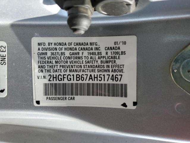 Photo 11 VIN: 2HGFG1B67AH517467 - HONDA CIVIC LX 