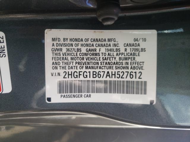 Photo 9 VIN: 2HGFG1B67AH527612 - HONDA CIVIC LX 