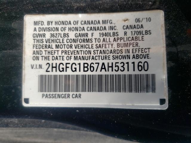 Photo 9 VIN: 2HGFG1B67AH531160 - HONDA CIVIC 