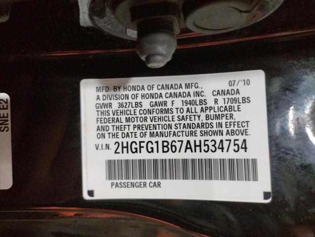 Photo 11 VIN: 2HGFG1B67AH534754 - HONDA CIVIC LX 