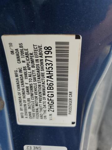 Photo 12 VIN: 2HGFG1B67AH537198 - HONDA CIVIC 