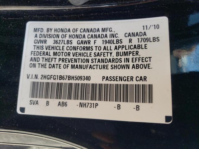 Photo 9 VIN: 2HGFG1B67BH509340 - HONDA CIVIC LX 