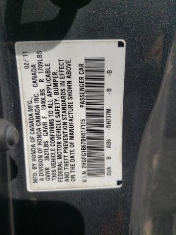 Photo 9 VIN: 2HGFG1B67BH517115 - HONDA CIVIC LX 